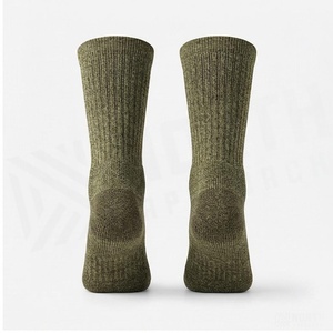 NORTH APPROACH Crew <b>Socks</b> Olive Green Cotton Breathable Hiking Outdoor Sports Adult Autumn Regular Fit Knitted <b>Socks</b> - Product Image 2