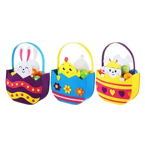 Individuelle Federn-Osterhasen-Korbische Massenware Kaninchen-Küken-Ostergeschenkverpackung Zuckerwaren-Ei-Korbissen für Kinder