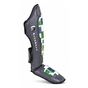 Protège-tibias en cuir pour adultes avec logo personnalisé, antidérapants, fermeture auto-agrippante, légers, pour le kick-boxing et l'entraînement MMA - Product Image 3