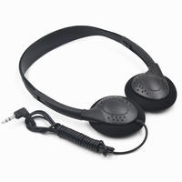 Casque filaire jetable 3,5 mm à prix d'usine, confortable, circum-auriculaire, pour aviation, école, avion, bus, guide touristique