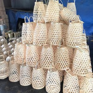 Vietrustic Handmade Woven <b>Lantern</b> Light Hurricane Candle Holder <b>Bamboo</b> Rattan <b>Lantern</b> Hanging Candle Holders - Product Image 6