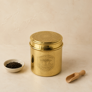 Juego de Recipientes Metálicos Redondos SHUBHAM con Acabado Martillado Dorado, Recipientes de Almacenamiento para Cocina con Tapas para Azúcar, Café, Té y Especias - Product Image 2