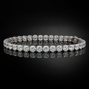 14K <b>White</b> Gold 12.24 CTW Lab Grown Diamond Tennis <b>Bracelet</b> | 7 Inch Classic 0.30 CT Round Diamond Luxury Fine Jewelry for Women - Product Image 1
