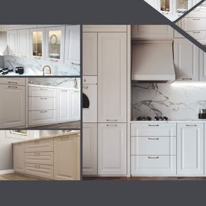 Ensemble de meubles de cuisine contemporains en panneaux de particules, plan de travail en marbre, mobilier de luxe pour l'intérieur de la maison - Product Image 5