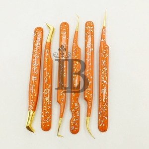 Pinzas para Pestañas de Alta Calidad, Pinzas Personalizadas para Extensión de Pestañas, Pinzas para Pestañas con Punta de Fibra de Visón, Bajo MOQ, Acero Inoxidable - Product Image 2