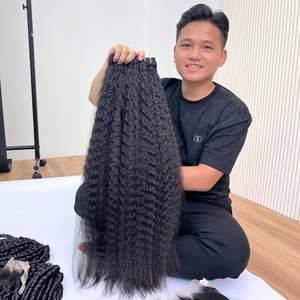 Más vendidos 100% Real Remy Vietnamita Hair Kinky Straight Raw Hair Bundles Cutícula alineada y de larga duración - Product Image 1