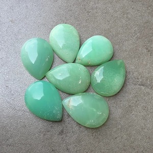 Chrysoprase naturel vert AAA+ taille poire cabochon à dos plat calibré, pierre précieuse en vrac pour la fabrication de bijoux - Product Image 5
