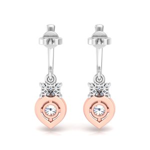 Round Cut Lab Grown Diamond 10k,14K,18k Solid Gold Minimalist Design <b>Earring</b> <b>Tops</b> for Gift Party & Anniversary Everyday Wear - Product Image 4
