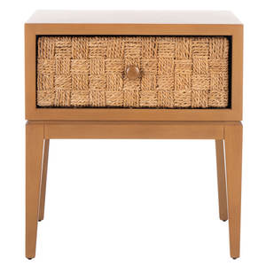 Mesita de noche tejida elegante de mimbre/ratán para dormitorio de 23 pulgadas - Product Image 5