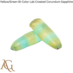 Bolas de Corindón Sintético Bicolor Amarillo/Verde, Zafiro Creado en Laboratorio, Fusión por Llama, Gema Simulada para Corte y Lapidación - Product Image 4