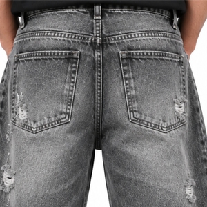 Men Denim Baggy Pants <b>Waist</b> Straight Leg Casual Style Loose Fit Cotton Washed <b>Waist</b> Loose Fit Cotton Streetwear Autumn Wear - Product Image 5