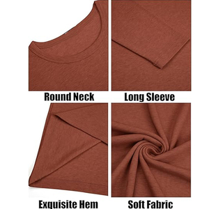 High Quality Men Cotton Long Sleeve <b>T</b> Shirt Plain Basic Crew Neck Tee Custom Logo OEM ODM Wholesale - Product Image 6