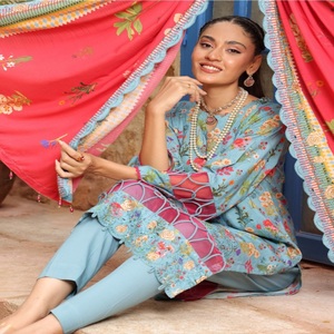 Traje de lino de 3 piezas KINARA Vol DR Haris, súper venta al por mayor, ropa de uso diario, vestidos de verano, ropa digital india y paquistaní - Product Image 1