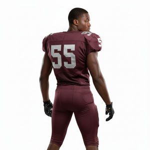 Ensemble d'uniformes de football américain pour hommes adultes, personnalisables OEM, multi-impressions, 100 % polyester, séchage rapide, antibactérien, sangles réglables - Product Image 2