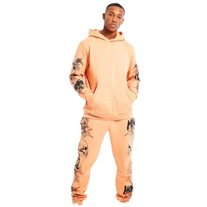 Ensemble sweat-shirt et pantalon de jogging unisexe en molleton 100 % coton de haute qualité, imprimé sur mesure, respirant, pour homme - Product Image 1