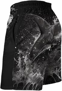 Shorts de Baño para Hombre, Negros, 100% Algodón Tejido, Estampado Animal, Cintura Media con Cordón, Secado Rápido, Ropa de Playa Informal con Bolsillos - Product Image 3