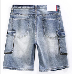 Nouvelle Arrivée 2026 – Short en Jean Homme Effet Vieilli Coupe Slim Longueur Genou Bleu Style Streetwear 100% Coton Cargo - Product Image 2