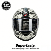 Casque de moto intégral personnalisé DOT Superfasty A01, nouveau, durable, léger en ABS, fermeture rapide, sécurité garantie