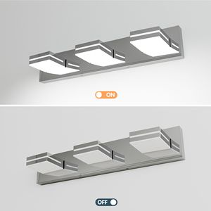 Applique murale moderne en chrome à LED pour salle de bain, 3 lumières, design élégant et minimaliste, économe en énergie et facile à installer - Product Image 5