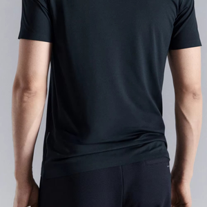 Camiseta de compresión para hombre, color negro medianoche, con logotipo minimalista, ropa deportiva de alto rendimiento, tela elástica, camiseta informal atlética moderna - Product Image 2