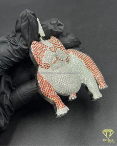 High Shine Animal Pendant Crafted in 925 Sterling Silver with Moissanite Diamonds - Product Image 2