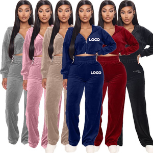 Conjuntos de Mujer, Moda Europea y Americana, Conjunto de Dos Piezas para Mujer, Nuevo Producto - Conjunto con Cuello de Cremallera y Combinación de Rayas en Contraste de Color - Product Image 6