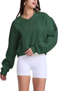Sweat-shirt court à col rond en molleton délavé style vintage, taille personnalisée, manches longues - Product Image 2