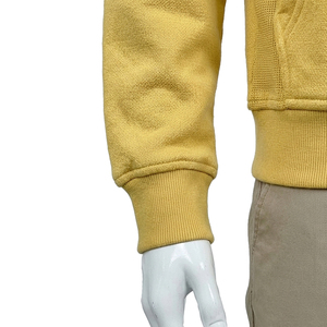Sweat-shirt à capuche jaune pour homme, 100% coton, tricoté, coupe classique, couleur unie, décontracté, pour l'automne - Product Image 3