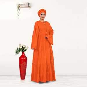 Kaftan élégant et modeste en rayonne, avec encolure ornée de dentelle fluide, silhouette confortable et décontractée, idéal pour les occasions décontractées, l'Aïd et les vacances. - Product Image 3