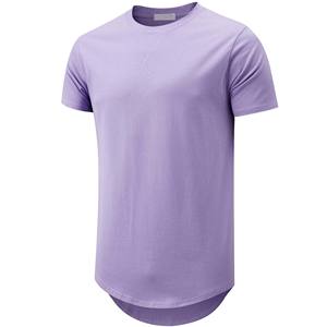 T-shirt long pour homme à dos tombant, en coton 220 GSM, manches courtes, taille personnalisée, fabrication OEM, expédition directe mondiale, faible MOQ - Product Image 2