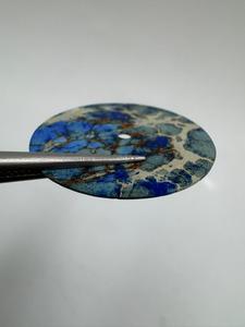 A K Gems Pierre précieuse Jaspe sédimentaire bleu pour cadran de montre, ronde de 28 mm, épaisseur 0,70 mm, trou central de 2 mm, coupe plate, pierre en vrac pour la fabrication de montres - Product Image 6