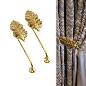 Sujetador de cortina con diseño de hoja simple, organizador de cortinas, adecuado para ventanas de habitaciones de hotel, estilo artesanal, hecho en India. - Product Image 1