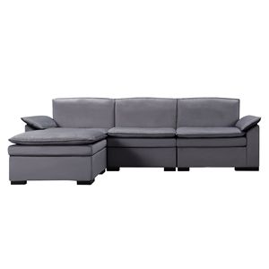 Divano Componibile Grigio Scuro 117.7 con Pouf per Soggiorno - Product Image 2