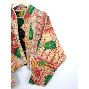 Ethnic Summer/Winter Spring Knitted Kantha <b>Jacket</b> Regular Breathable Quick Dry Eco-Friendly Vintage Casual <b>jacket</b> for outings - Product Image 3