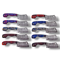 Lot de 20 couteaux tactiques en acier Damas avec manches en bois Pakka, lames fixes de 7 pouces, couteau EDC