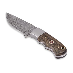 OEM DIY Damascus Steel Fixed Blade Hunting/Skinning <b>Knife</b> Straight Edge <b>Bone</b> <b>Handle</b> | Outdoor Camping <b>Knife</b> Leather Belt Sheath - Product Image 1