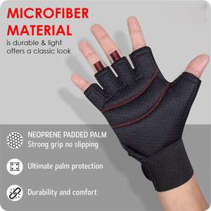 Non <b>Slip</b> Fitness Gloves with Palm Cushioning for Weight Training Bodybuilding & Exercise Heavy Duty Gym Glove with Wrist Support - Product Image 4