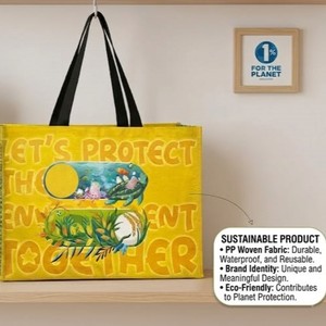 Sac de courses promotionnel en PP tissé, imprimé sur mesure avec le logo de l'entreprise pour les supermarchés, les magasins de détail et les marchés d'alimentation - Product Image 1