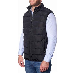Gilet d'hiver pour homme de qualité supérieure, personnalisé, épais, col montant, imperméable, sans manches, couleur noire - Product Image 5