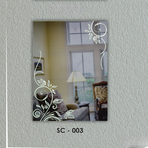 Espejo rectangular elegante sin marco con un llamativo diseño en forma de V o con grabado floral, perfecto para cualquier espacio habitable. Ecológico. - Product Image 1