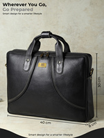 Sac pour ordinateur portable de bureau en cuir de qualité supérieure WRIZA avec poignées durables, design élégant, fermeture éclair sécurisée et transport professionnel pour les affaires