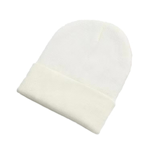 Unisex Red Beanie Hat Knitted <b>Winter</b> <b>Cap</b> Solid Color Cuffed Design for Adults 56-58CM Head Circumference Casual Style - Product Image 6