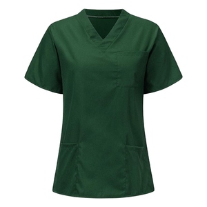 เสื้อสครับแพทย์สำหรับโรงพยาบาล เสื้อพยาบาล ยืดหยุ่น สวมใส่สบาย คอวี ยูนิเซ็กซ์ เสื้อผ้าสครับสำหรับมืออาชีพ - Product Image 4