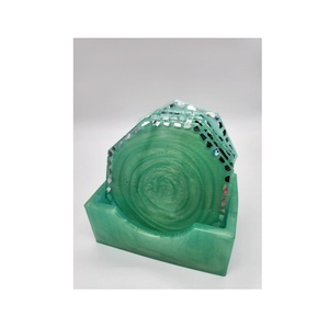 Hot Selling Creative Acacia Wood and Resin <b>Coasters</b> Tea Coffee Cup Drink Mat & Pads <b>Coaster</b> <b>Set</b> Use For Kitchen Table Decor Use - Product Image 5