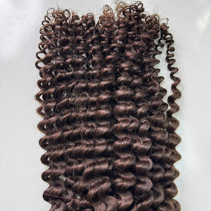 Paquet de cheveux en vrac de cheveux vierges vietnamiens Super Double Drawn Water Curl Couleur brun foncé - Product Image 6