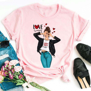 Camisetas Coreanas Vintage Personalizadas para Mujer al por Mayor, 100% Algodón, Cuello Redondo, Corte Regular, Botones de Pana, Color Sólido, Precio Económico, Venta al por Mayor - Product Image 4