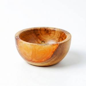 Bol en bois et résine fait main, style luxe, personnalisable, écologique, léger, sans BPA, passe au lave-vaisselle - Product Image 5