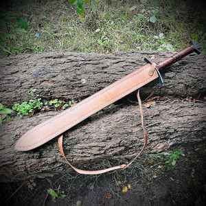 Épée viking en acier de Damas avec fourreau en bois sculpté, style nordique médiéval, qualité supérieure, pour le camping en plein air, pour guerrier, avec étui - Product Image 3