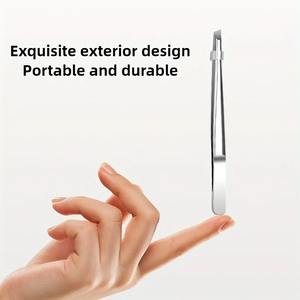 Pince à épiler professionnelle en acier inoxydable pour sourcils et poils du visage, pointe de précision, poignée antidérapante, pour la coupe des sourcils, de la barbe et de la moustache - Product Image 4