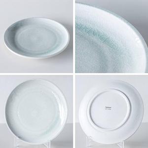 Assiette à dîner en céramique japonaise TAMAKI BLOCK 24,5 cm, fabriquée au Japon, glaçure réactive, grès, vaisselle de restaurant, 4 couleurs - Product Image 3